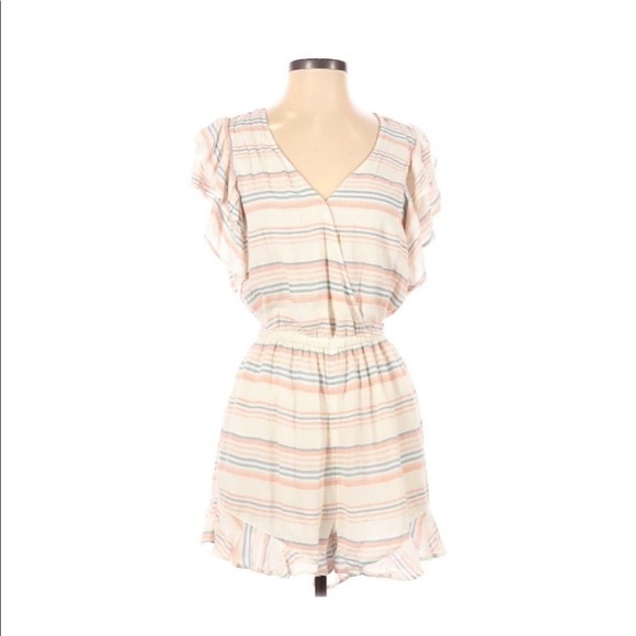 american eagle stripe women’s ruffle romper - Picture 1 of 10